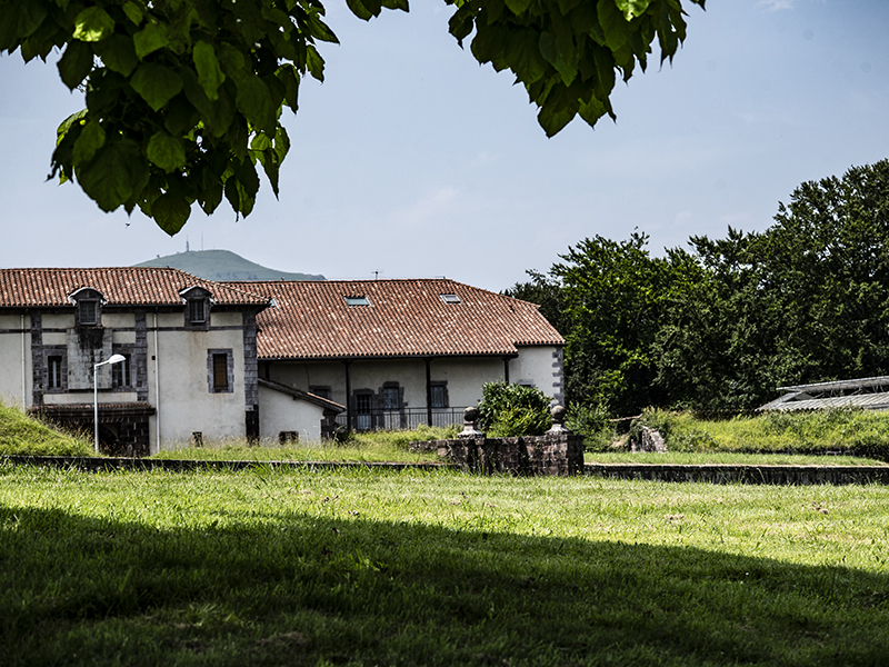 The Citadel of Saint-Jean-Pied-de-Port with trees and lawn